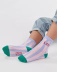 Mädchensocken gestreift Love