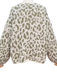 Strickjacke Leopardenmuster rohweiss/grün One Size