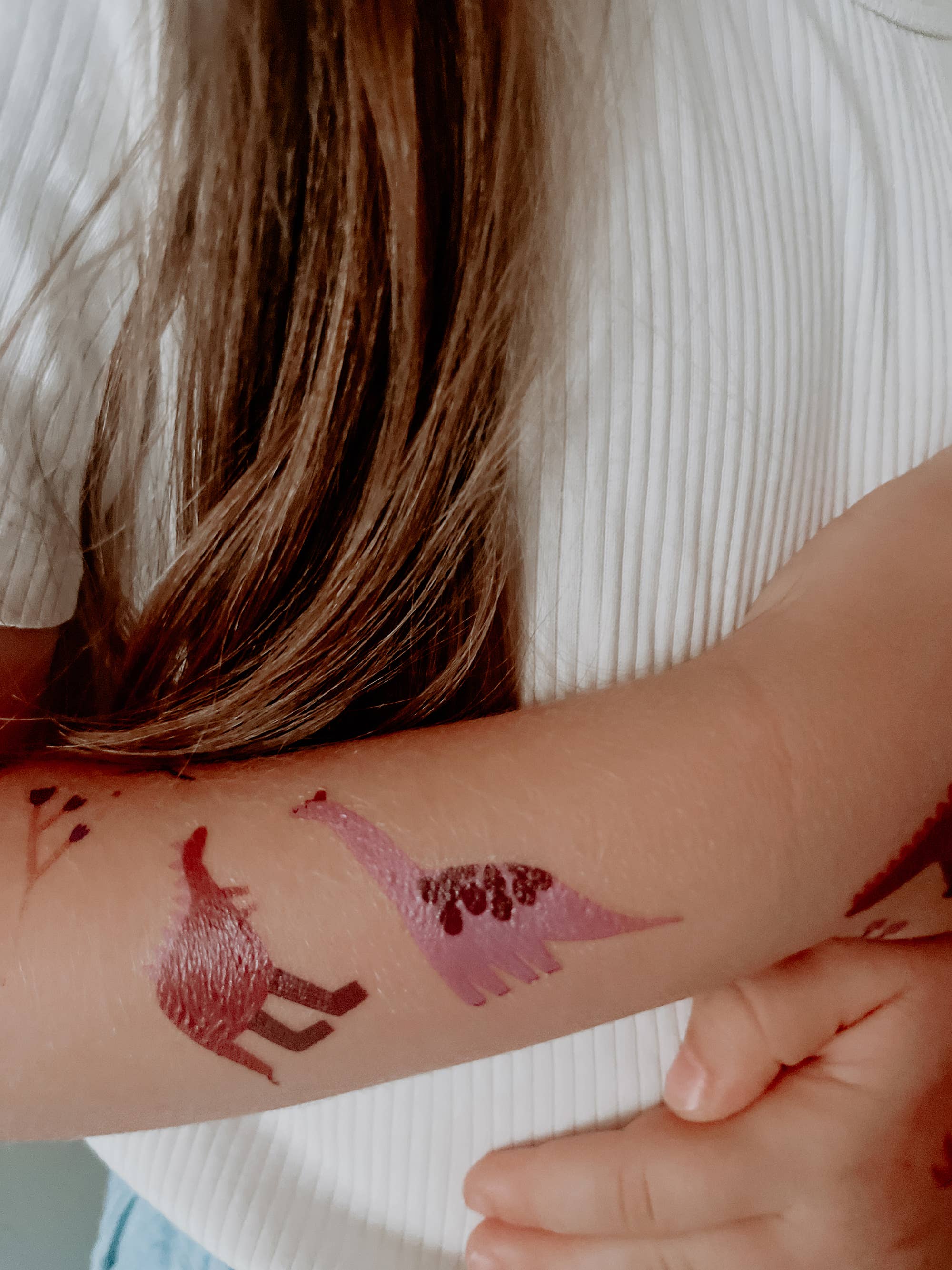 Kindertattoo Dino Crew bunt