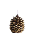 LED-Kerze Tannenzapfen braun-gold, 8x10 cm