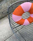 Kissen gefüllt Donut rot-rosa, ca. Ø 50 cm