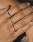 Perlen-Stretchring Mutiara, rot-rosa