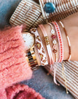 Armband mit Leopardenmuster cognac-pfirsich