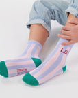 Mädchensocken gestreift Love