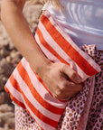 Allround-Tasche Streifen rosa-rot, 30x21 cm