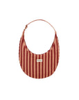 Schultertasche gestreift rostrot, 43x25 cm
