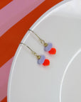 Ohrringe Color Treats, neon-flieder mit gold Elementen