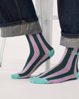 Damensocken SMILE gestreift violett/grün, One Size 36-40