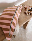Gürteltasche mit Streifen karamell-rosa