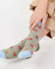 Jungensocken Krebs khaki-orange-hellblau