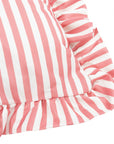 Outdoor-Kissenhülle Millie Ruffle gestreift rosa, 50 x 50 cm