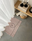 Bodenmatte Herz beige-schlamm, 75x50 cm