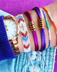 Perlenarmband Colour Blocking - lila-mint-rosa