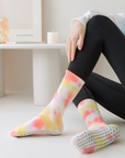 rutschfeste Yoga & Pilates Socken Batik orange, One Size 36-41