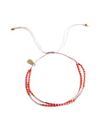 doppeltes Perlenarmband - lachs-orange-nude