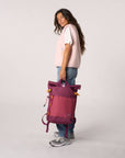 Rolltop-Rucksack violett/bordeaux, One Size 48x28x12 cm