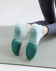 rutschfeste Yoga & Pilates Socken, Tie-Dye grün, One Size 36-39