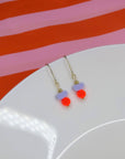 Ohrringe Color Treats, neon-flieder mit gold Elementen