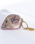 Schlüsseltäschchen Maus metallic pink, 7x4 cm