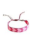 Herzgewebtes Armband - pink-fuchsia