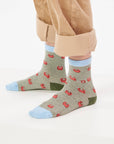 Jungensocken Krebs khaki-orange-hellblau