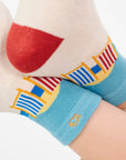 Jungensocken Strandurlaub ecru-blau