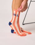 Damensocken gestreift CHILL orange/beige, One Size 36-40