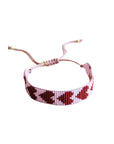 Herzgewebtes Armband - lila-bordeaux