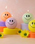 Smiley Kerze hotpink, Ø 7,5 cm