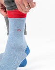 Socken gestreift blau-weiss-rot, One Size 41-46