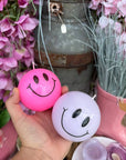 Smiley Kerze pink, Ø 7,5 cm