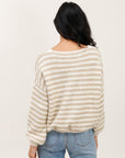 Strickjacke gestreift ecru/beige, One Size
