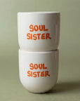 Tasse SOUL SISTER weiss-orange, 8x8x8 cm