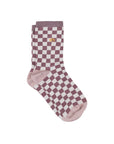 Damensocken kariert hellrosa/ecru, One Size 36-40