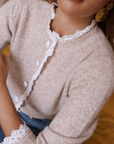 Cardigan mit Spitze ecru, One Size