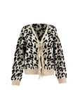 Cardigan Leo-Print mokka-schwarz