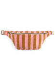 Gürteltasche mit Streifen karamell-rosa