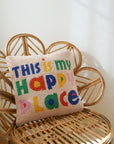 gefülltes Kissen HAPPY PLACE, 40x40 cm