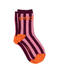 Damensocken SPRITZ gestreift violett/rosa/orange, One Size 36-40