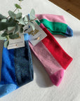 Glitzersocken Colorblock rosa-grün, One Size 36-40