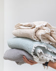 Musselin Decke Emil beige, 140x200 cm