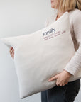 Musselin Kissenbezug Hilla mit Stick family beige-anthrazit-aubergine