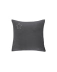Musselin Kissenbezug Hilla mit Stick Stern anthrazit/ecru