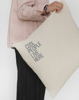 Musselin Kissenbezug Hilla mit Stick COOL PEOPLE beige-anthrazit