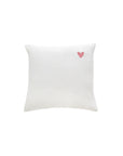 Musselin Kissenbezug mit Stick Herz weiss-rosa-rot, 40x40 cm