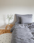 Washed Percale Duvetbezug Nele anthrazit
