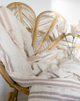 Musselin Decke Nils beige-schlamm, 140x200 cm