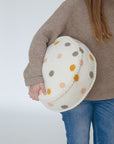 Filzpouf Olle gepunktet wollweiss/bunt, 40x40x16 cm