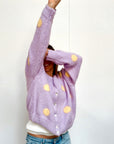 Cardigan gepunktet lila-gelb, One Size