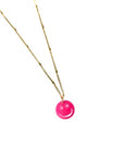 Halskette Lume Charms - Smile fuchsia/gold